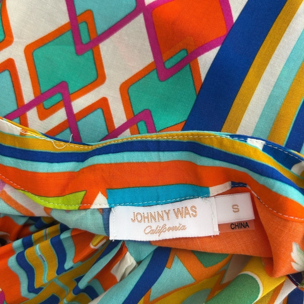 Johnny Was Mixi Short Kaftan Mini Dress Kimono Sleeves Beach Boho Tassels Small - Picture 14 of 14